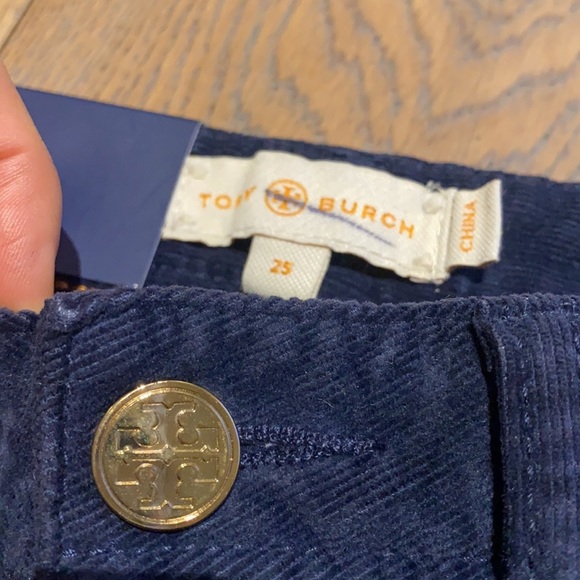 Tory Burch Classic Tory Boot Navy blue pants low rise 25 - Picture 8 of 8